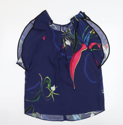 Womens UK Size 8 NEXT Blue Basic Blouse