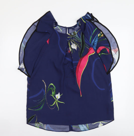 Womens UK Size 8 NEXT Blue Basic Blouse