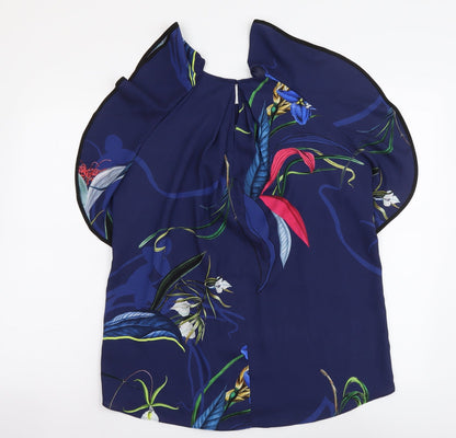 Womens UK Size 8 NEXT Blue Basic Blouse