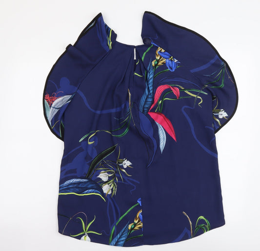 Womens UK Size 8 NEXT Blue Basic Blouse