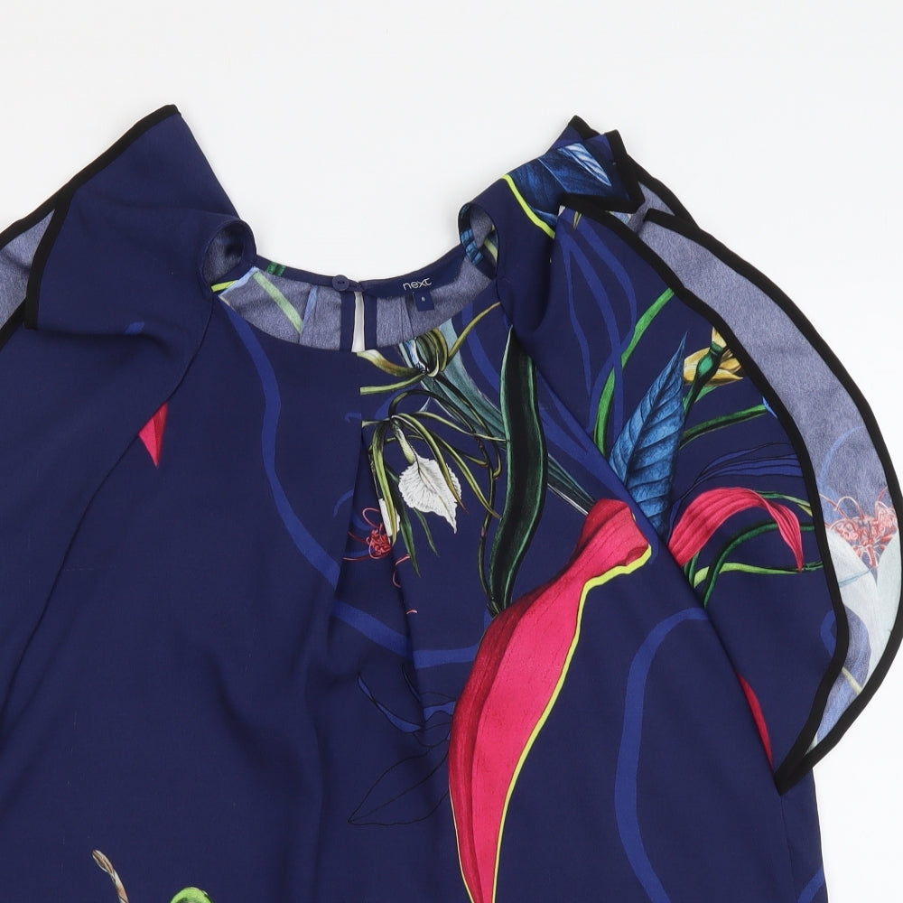 Womens UK Size 8 NEXT Blue Basic Blouse