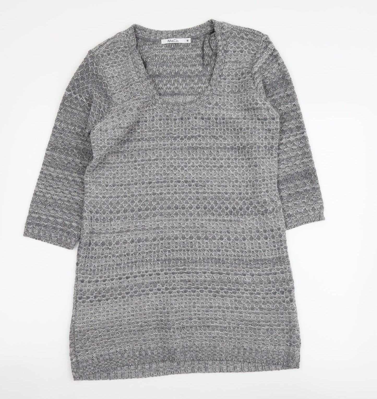 Womens UK Size M M&Co Grey Tunic Jumper