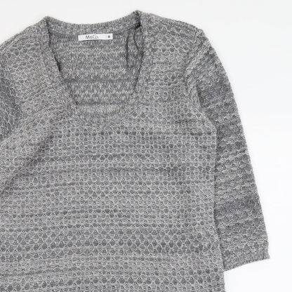 Womens UK Size M M&Co Grey Tunic Jumper