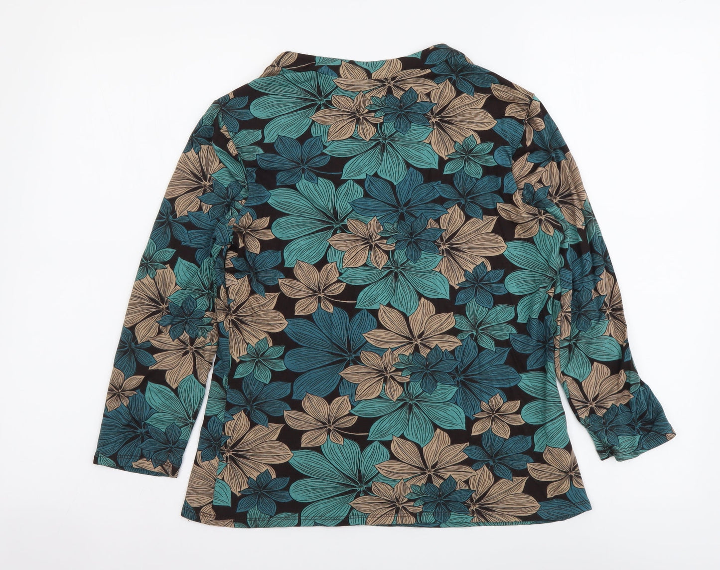 CC Womens Multicoloured Floral Viscose Basic Blouse Size M Square Neck