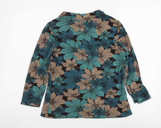 CC Womens Multicoloured Floral Viscose Basic Blouse Size M Square Neck