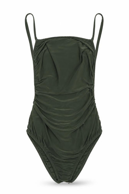 Womens UK Size 8 Boohoo One-Piece Green Bodysuit