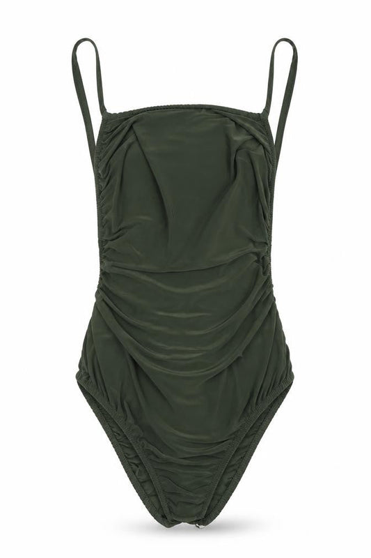 Womens UK Size 8 Boohoo One-Piece Green Bodysuit