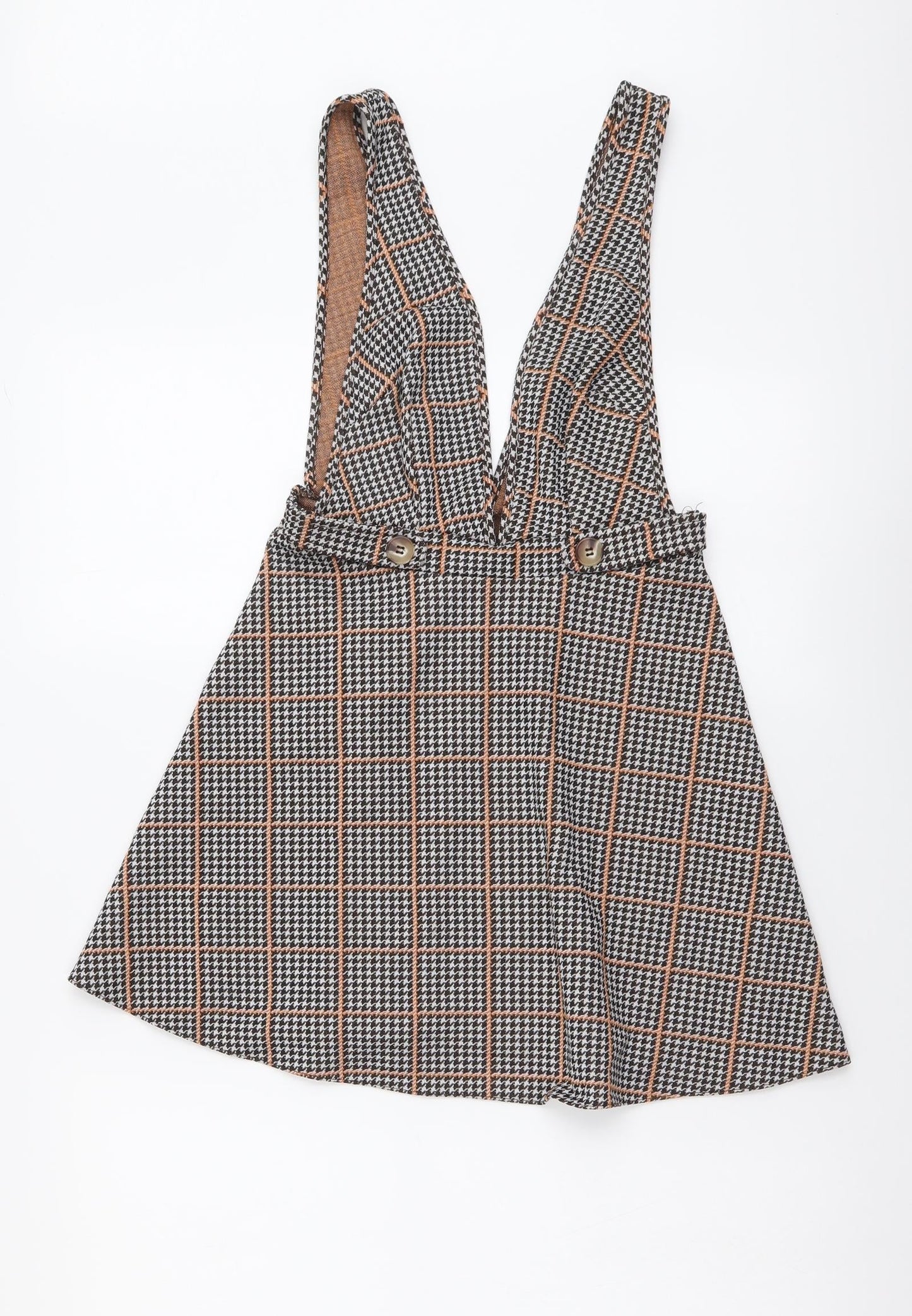 Miss Selfridge Womens Multicoloured Houndstooth Polyester Mini Size 6 V-Neck Pullover