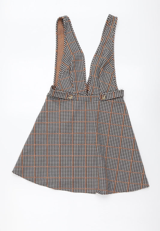 Miss Selfridge Womens Multicoloured Houndstooth Polyester Mini Size 6 V-Neck Pullover