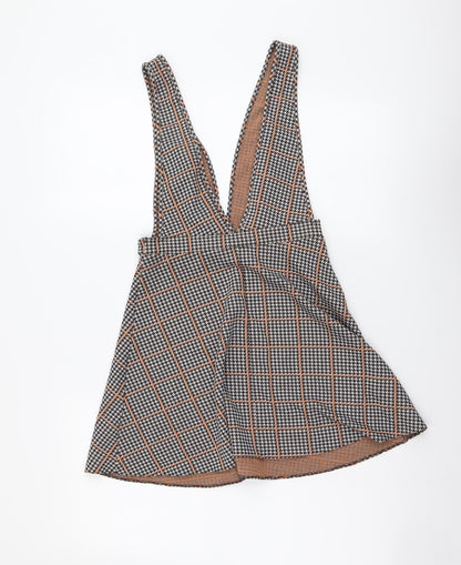 Miss Selfridge Womens Multicoloured Houndstooth Polyester Mini Size 6 V-Neck Pullover