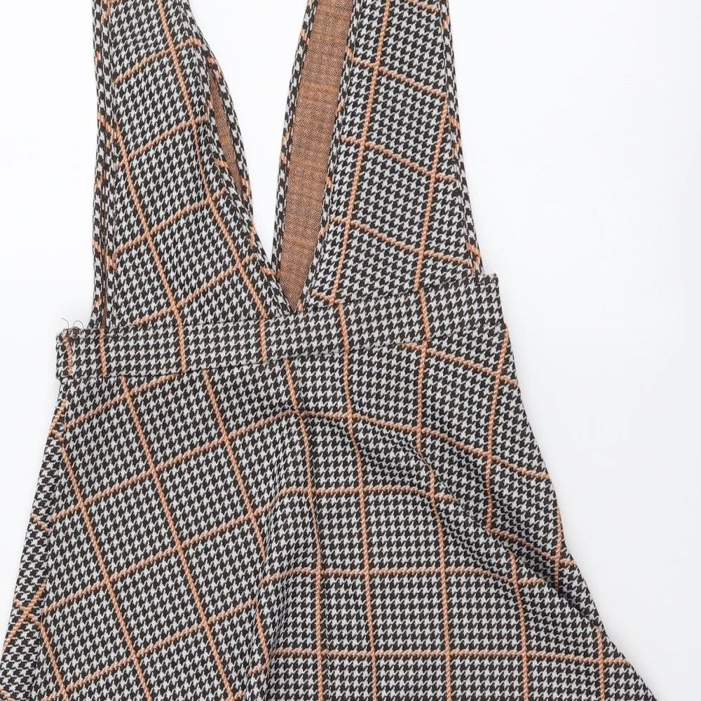 Miss Selfridge Womens Multicoloured Houndstooth Polyester Mini Size 6 V-Neck Pullover