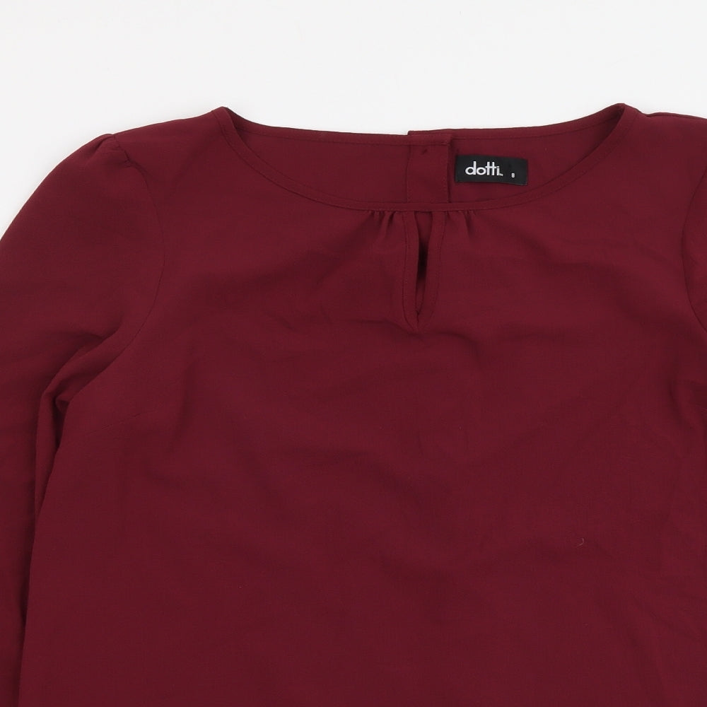 Womens UK Size 8 Dotti Purple Basic Blouse