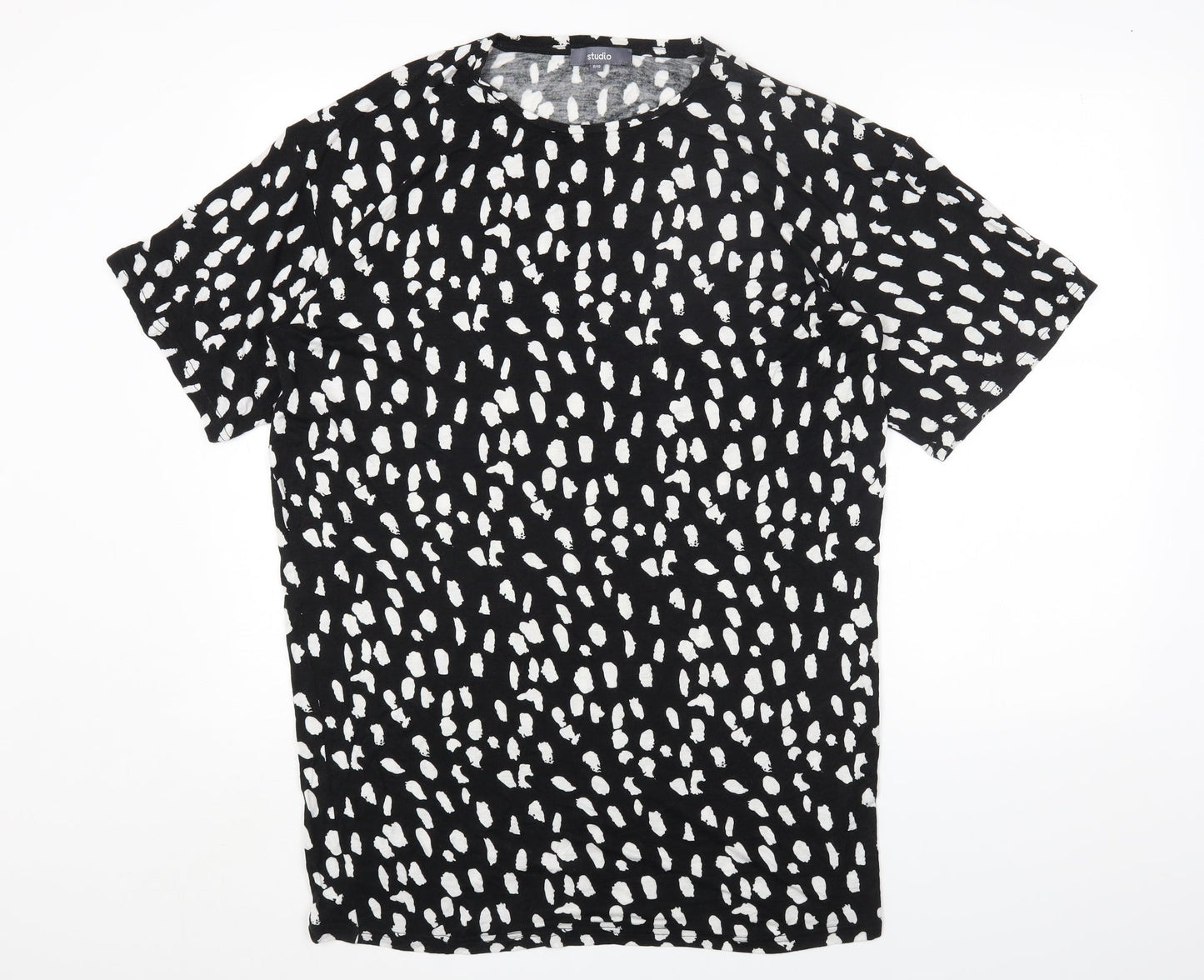Womens UK Size 8 Studio Black Basic T-Shirt
