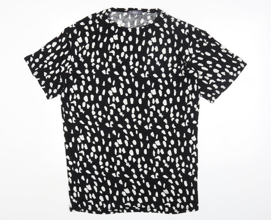 Womens UK Size 8 Studio Black Basic T-Shirt