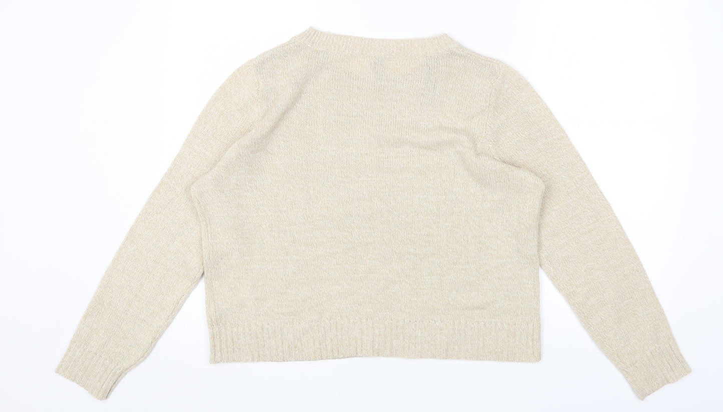 Womens UK Size M H&M Beige Pullover Jumper