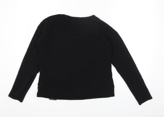 Cable & Gauge Womens Black Polyester Basic T-Shirt Size S Round Neck