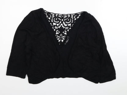 Womens UK Size S Bonmarché Black Cropped Blouse