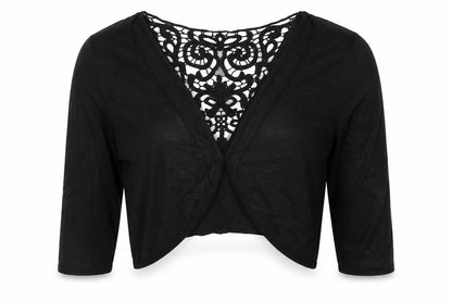 Womens UK Size S Bonmarché Black Cropped Blouse
