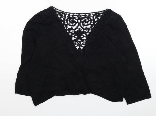 Womens UK Size S Bonmarché Black Cropped Blouse