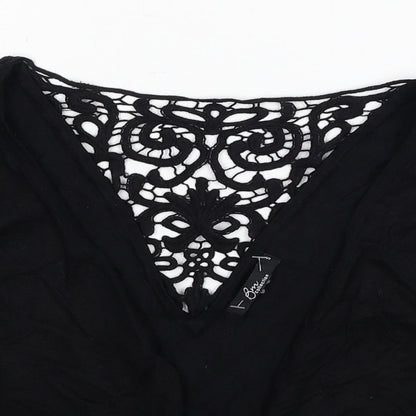 Womens UK Size S Bonmarché Black Cropped Blouse