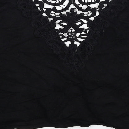 Womens UK Size S Bonmarché Black Cropped Blouse