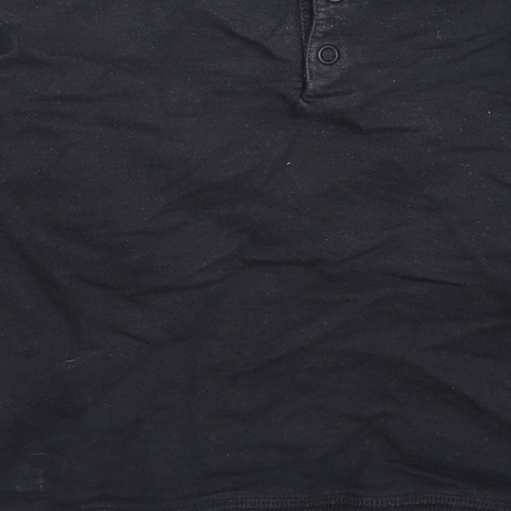 Nutmeg Boys Black Cotton Pullover Sweatshirt Size 10 Years Button - Little Boss
