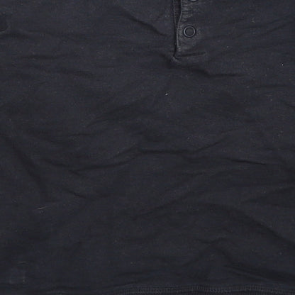 Nutmeg Boys Black Cotton Pullover Sweatshirt Size 10 Years Button - Little Boss