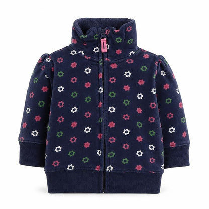 Gap Baby Blue Floral Basic Coat Jacket Size 6-9 Months Zip