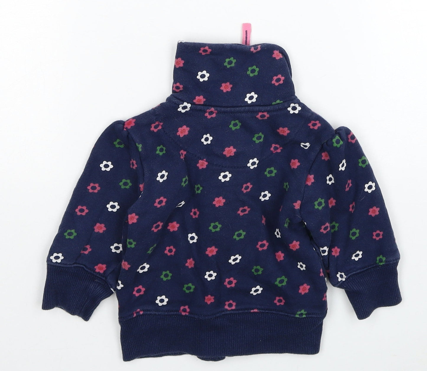Gap Baby Blue Floral Basic Coat Jacket Size 6-9 Months Zip