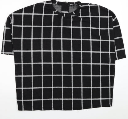 Womens UK Size 10 New Look Black Jersey Blouse