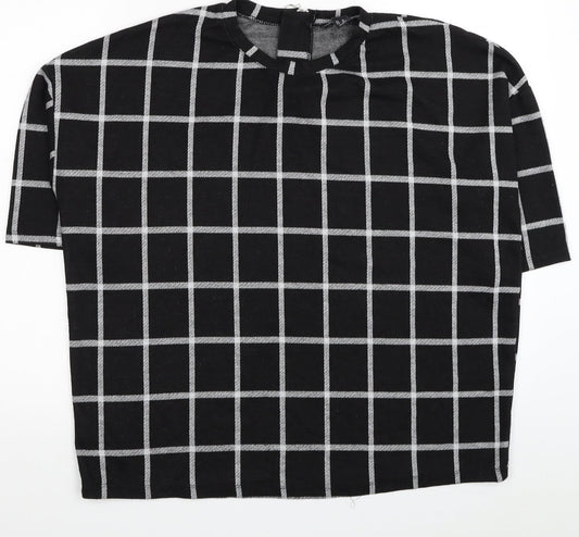 Womens UK Size 10 New Look Black Jersey Blouse
