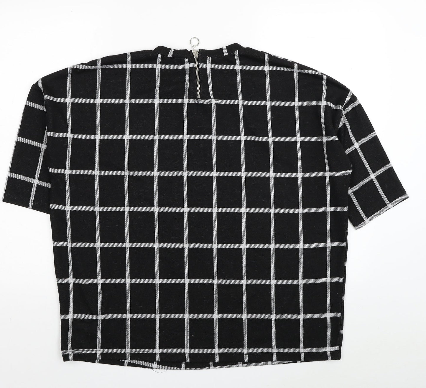 Womens UK Size 10 New Look Black Jersey Blouse
