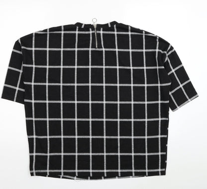 Womens UK Size 10 New Look Black Jersey Blouse