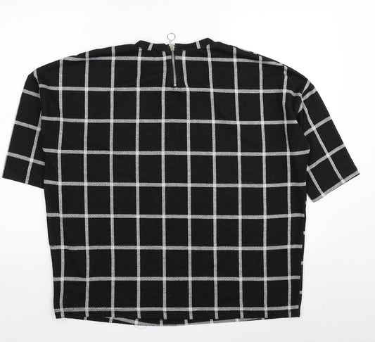 Womens UK Size 10 New Look Black Jersey Blouse