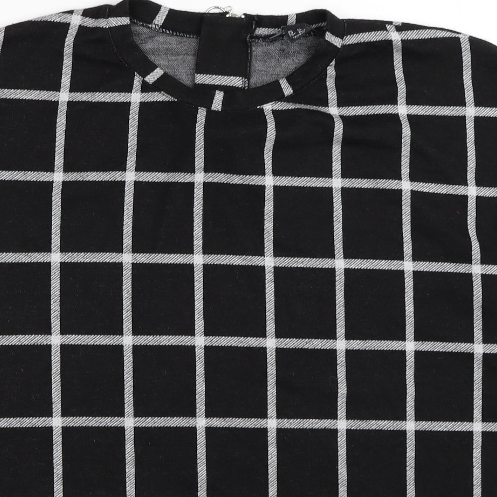 Womens UK Size 10 New Look Black Jersey Blouse