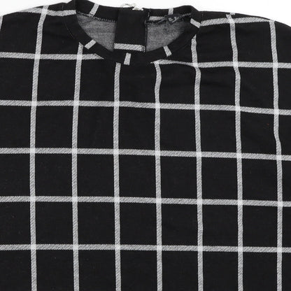 Womens UK Size 10 New Look Black Jersey Blouse