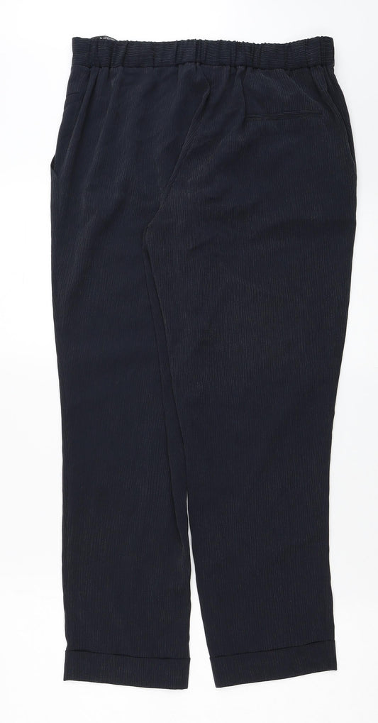 Topshop Womens Black Lyocell Capri Trousers Size 12 L20 in Regular Zip