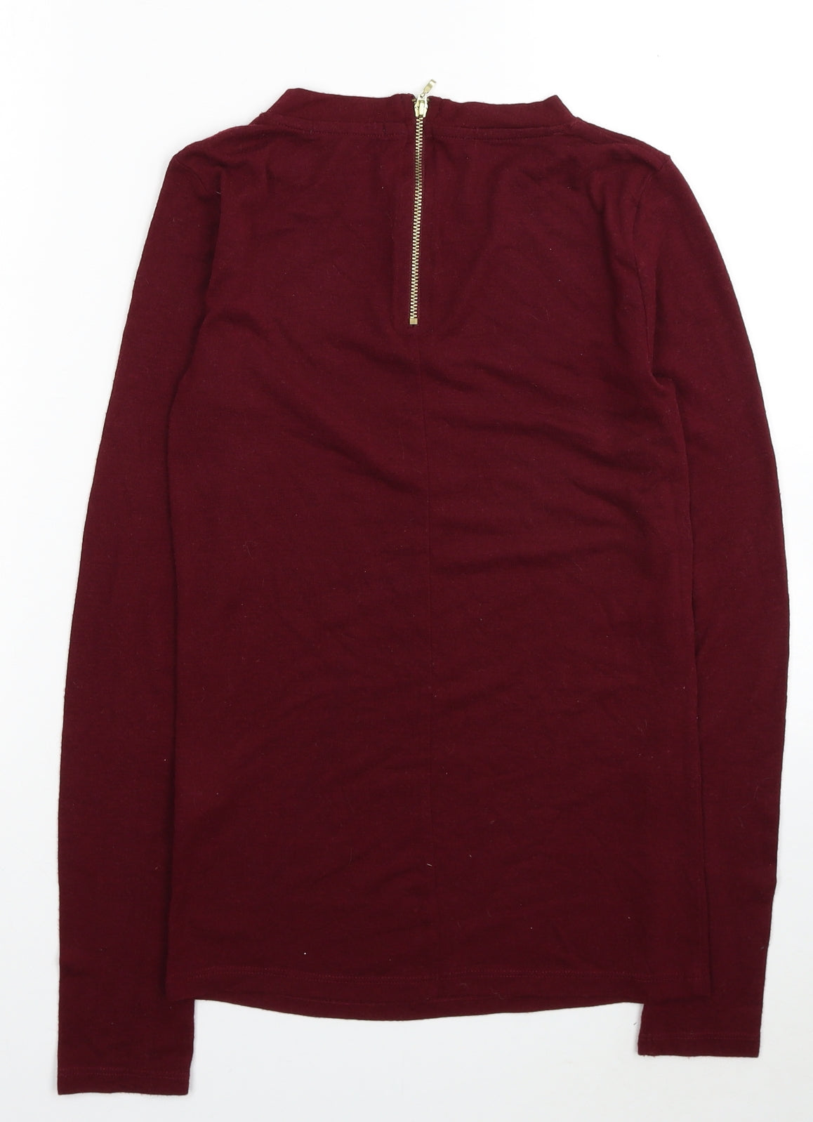 Primark Womens Red Polyacrylate Fibre Basic T-Shirt Size 6 Scoop Neck