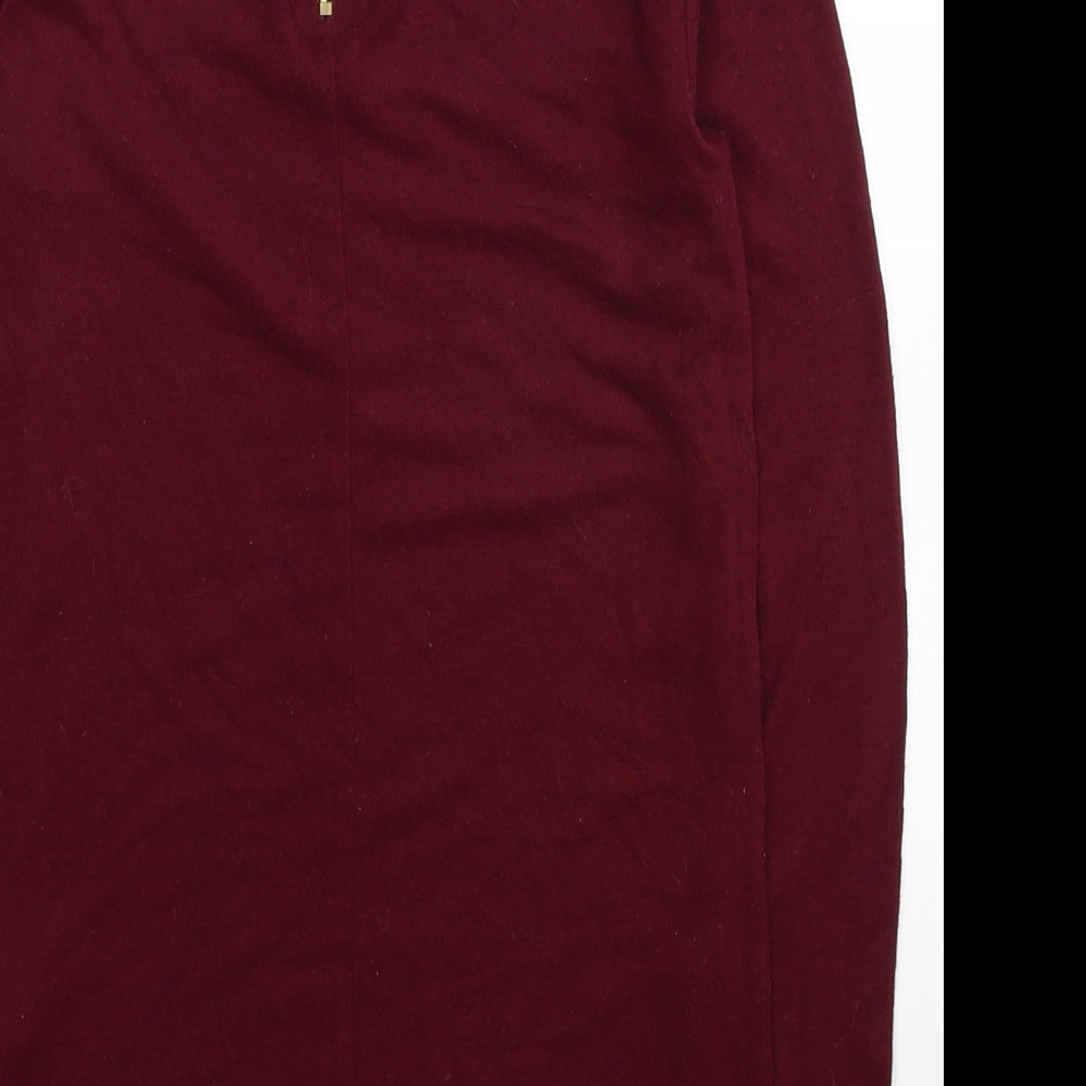 Primark Womens Red Polyacrylate Fibre Basic T-Shirt Size 6 Scoop Neck