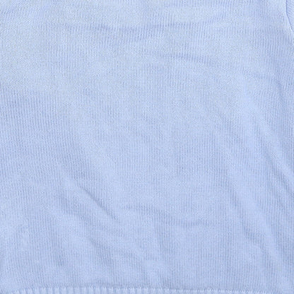 Foque Girls Blue Roll Neck Cotton Cardigan Jumper Size 10 Years Button