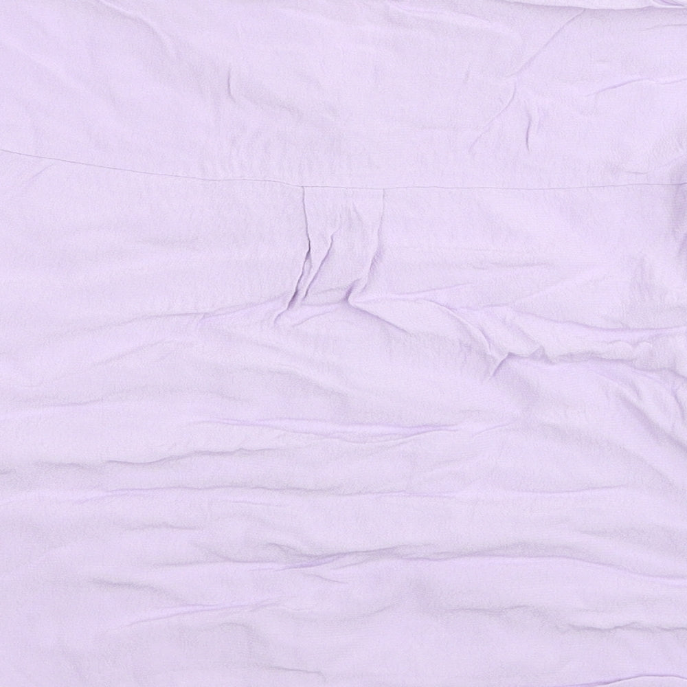 TU Womens Purple Viscose Basic Button-Up Size 10 Collared