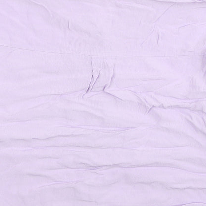 TU Womens Purple Viscose Basic Button-Up Size 10 Collared