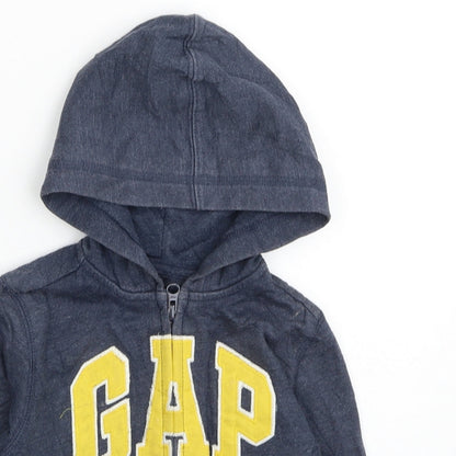 Gap Boys Blue Cotton Full Zip Hoodie Size 2 Years Zip