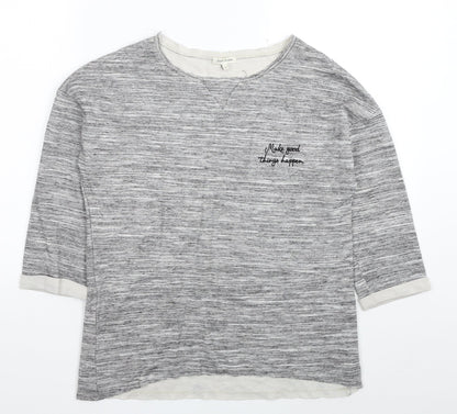 Womens UK Size 8 River Island Grey Basic T-Shirt