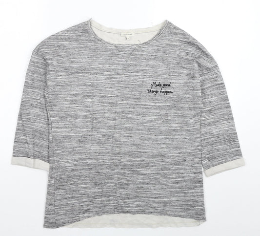 Womens UK Size 8 River Island Grey Basic T-Shirt