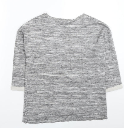 Womens UK Size 8 River Island Grey Basic T-Shirt