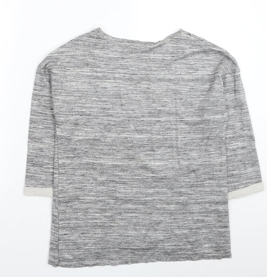 Womens UK Size 8 River Island Grey Basic T-Shirt