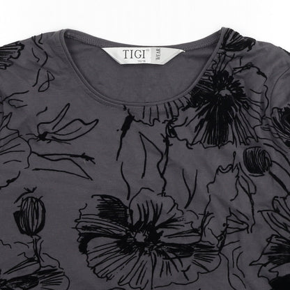 Womens UK Size 14 TIGI Grey Basic Blouse