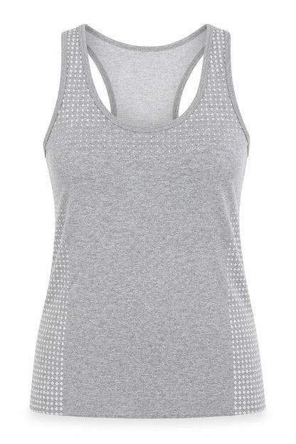 Work Out Womens Grey Polyester Basic Tank Size 10 Scoop Neck Pullover