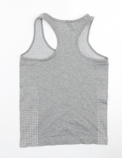Work Out Womens Grey Polyester Basic Tank Size 10 Scoop Neck Pullover